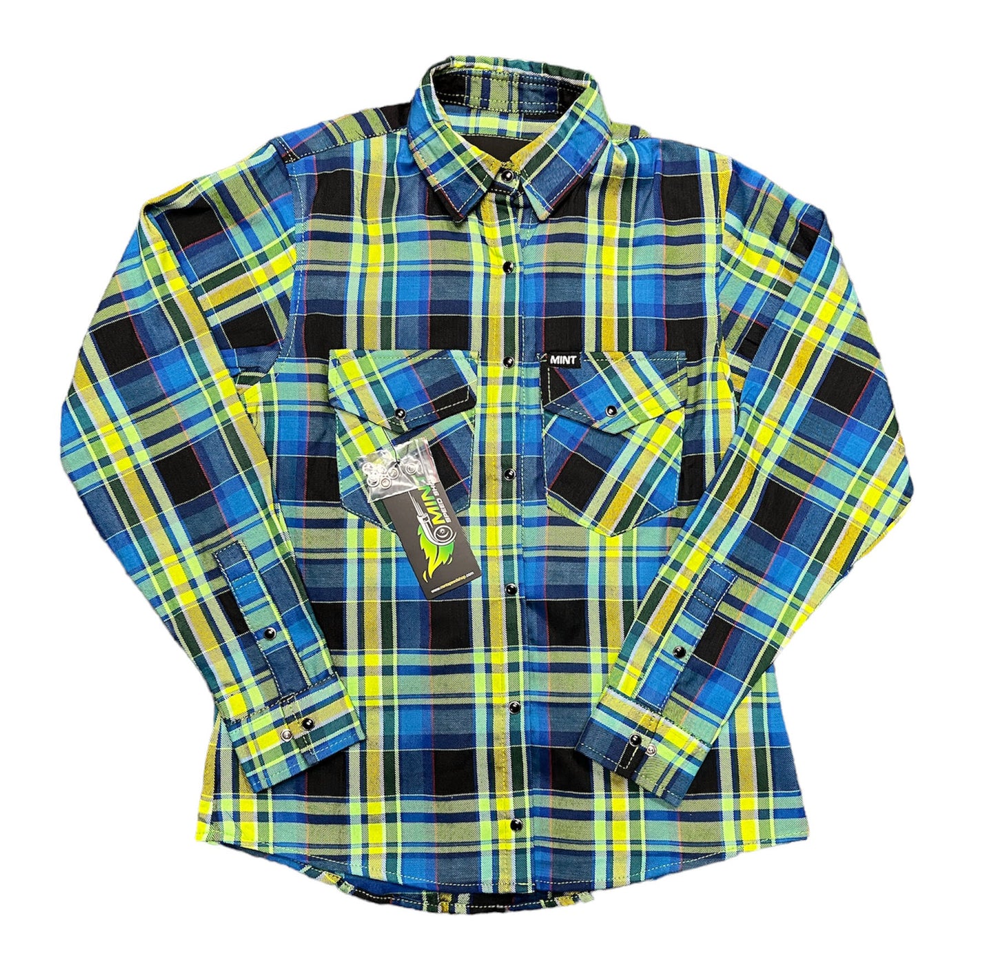 Buffalo Check - Neon & Blue Womens Flannel - Gen 2