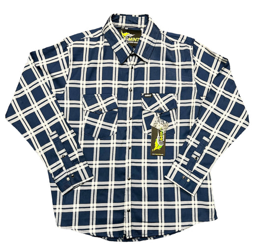 Buffalo Check - Blue & White Cross Kids Flannel - Gen 2