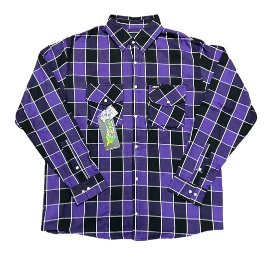 Buffalo Check - Purple/Black with White Womens Flannel - Gen 2